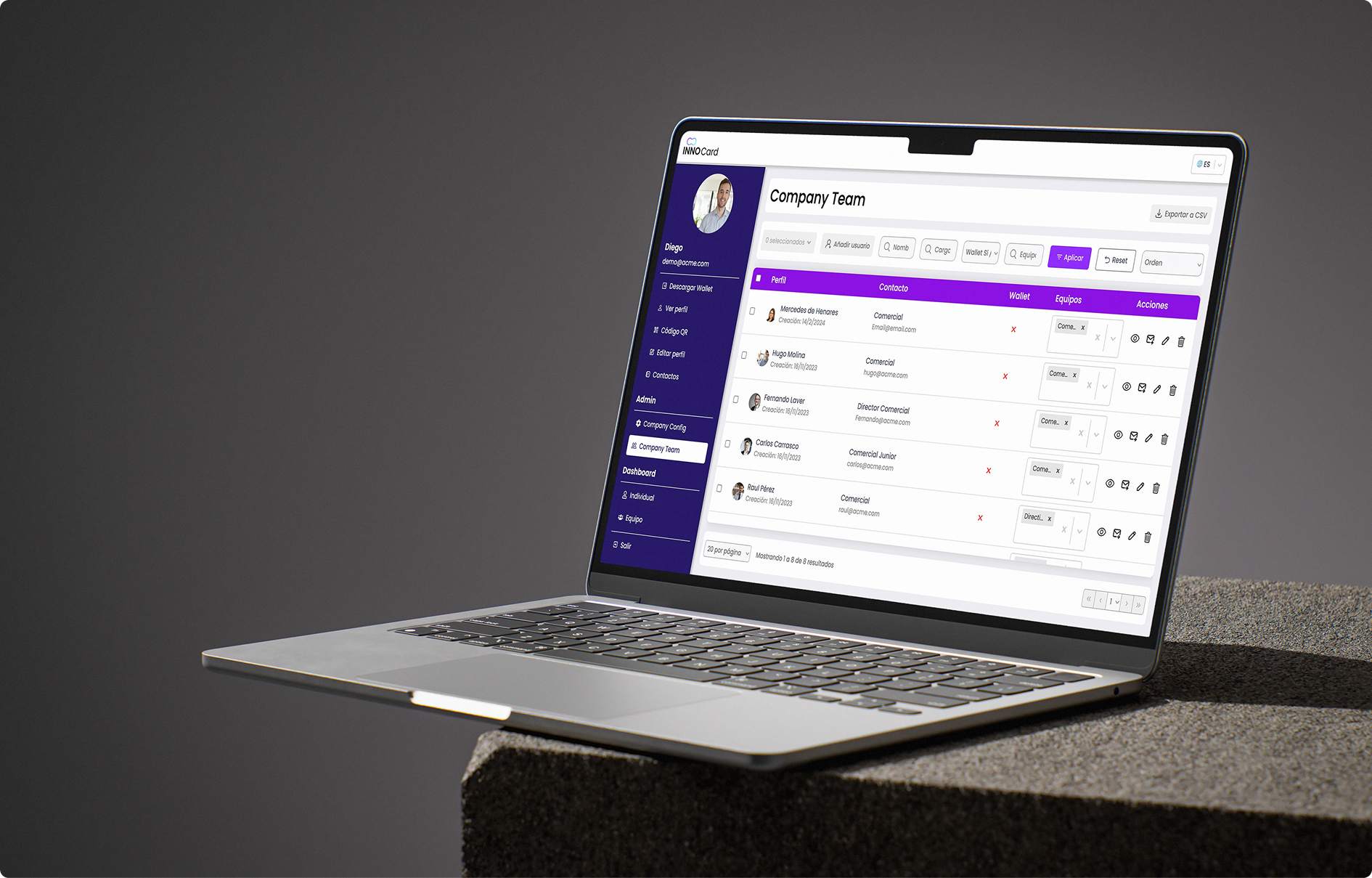 Innocard project screenshot